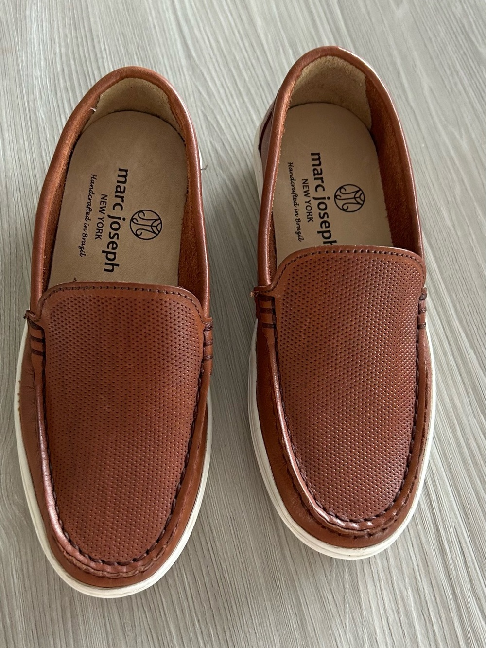 Marc Joseph New York Youth Leather Broadway Comfort Loafer Shoes Size 13 Brown
